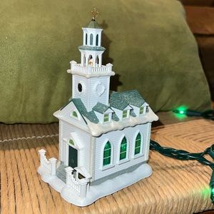 Vintage 2004 Hallmark Ornament Used White Church - no box